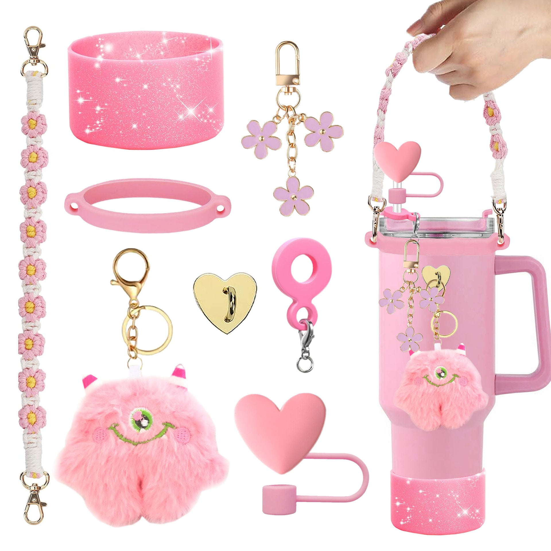 Wholesale Monster Pendant Peach Blossom Knot Straw Tube Cap